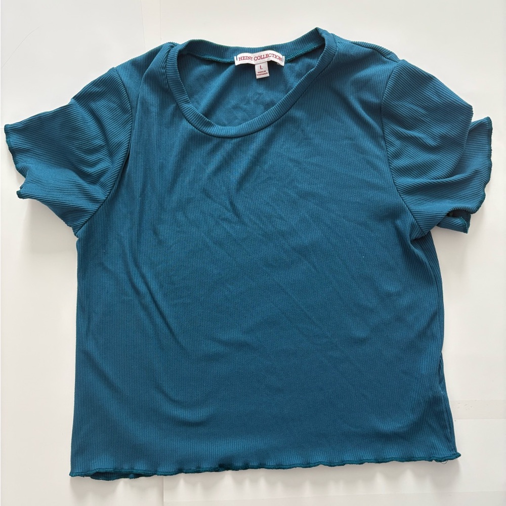 NY Collection Teal Short Sleeve Top